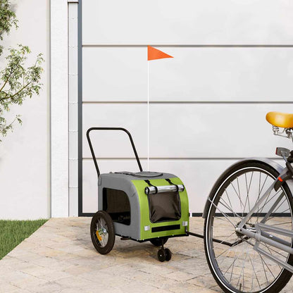 Pet Bike Trailer Green and grey 49.02 x 25.00 x 20.87 in