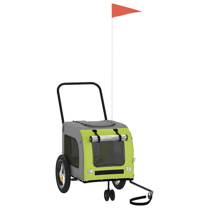 Pet Bike Trailer Green and grey 49.02 x 25.00 x 20.87 in