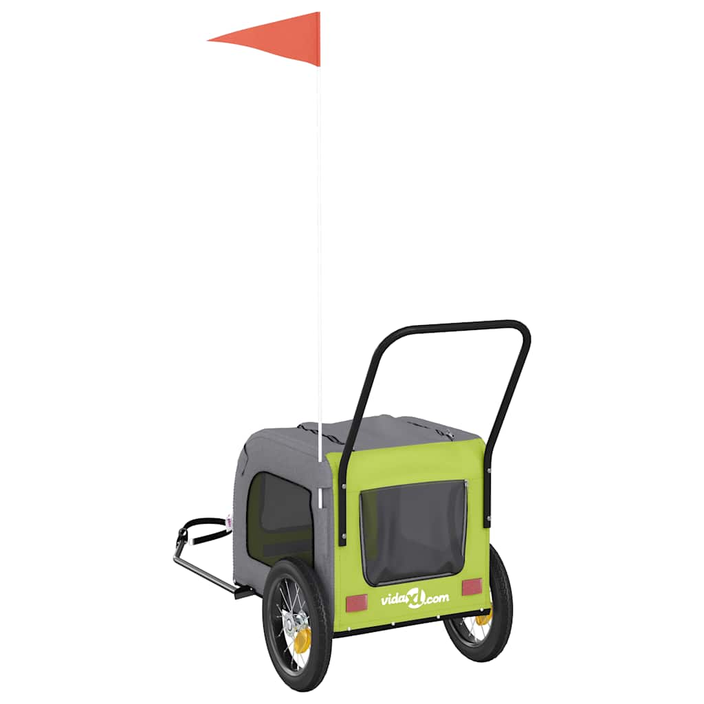 Pet Bike Trailer Green and grey 49.02 x 25.00 x 20.87 in