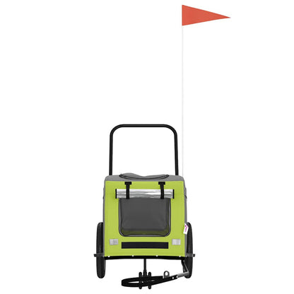 Pet Bike Trailer Green and grey 49.02 x 25.00 x 20.87 in