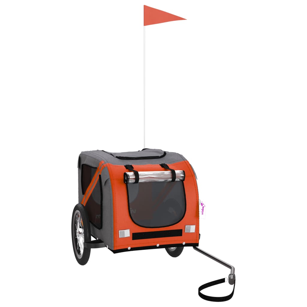 Pet Bike Trailer Orange and Gray Oxford Fabric and Iron