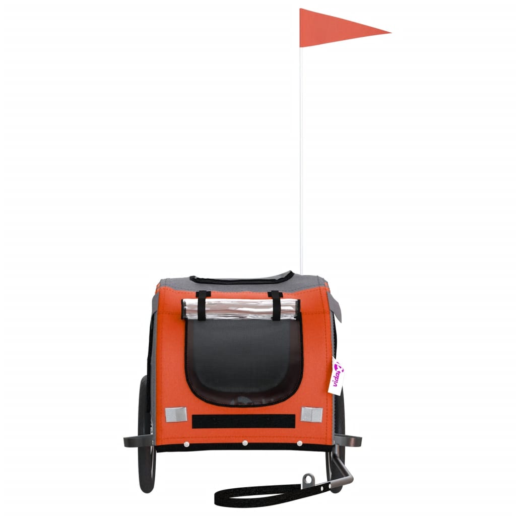 Pet Bike Trailer Orange and Gray Oxford Fabric and Iron
