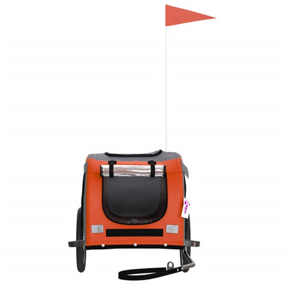 Pet Bike Trailer Orange and Gray Oxford Fabric and Iron