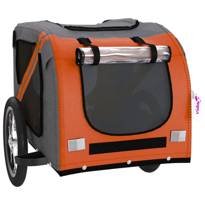 Pet Bike Trailer Orange and Gray Oxford Fabric and Iron