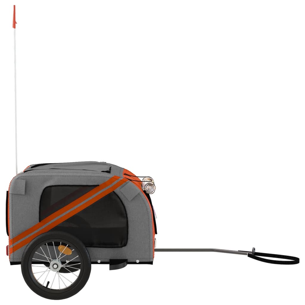 Pet Bike Trailer Orange and Gray Oxford Fabric and Iron