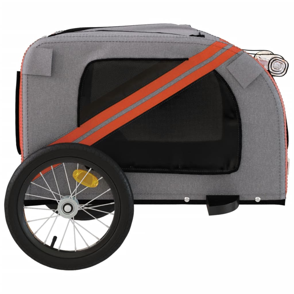 Pet Bike Trailer Orange and Gray Oxford Fabric and Iron
