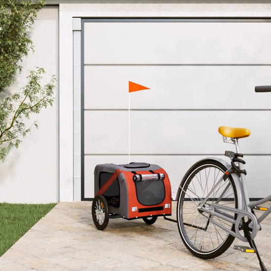 Pet Bike Trailer Orange and Gray Oxford Fabric and Iron
