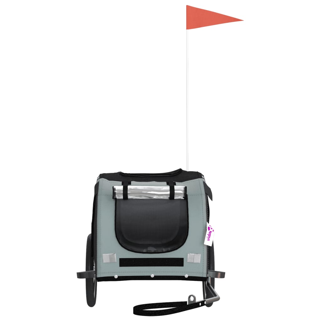 Pet Bike Trailer Black and Gray Oxford Fabric and Iron