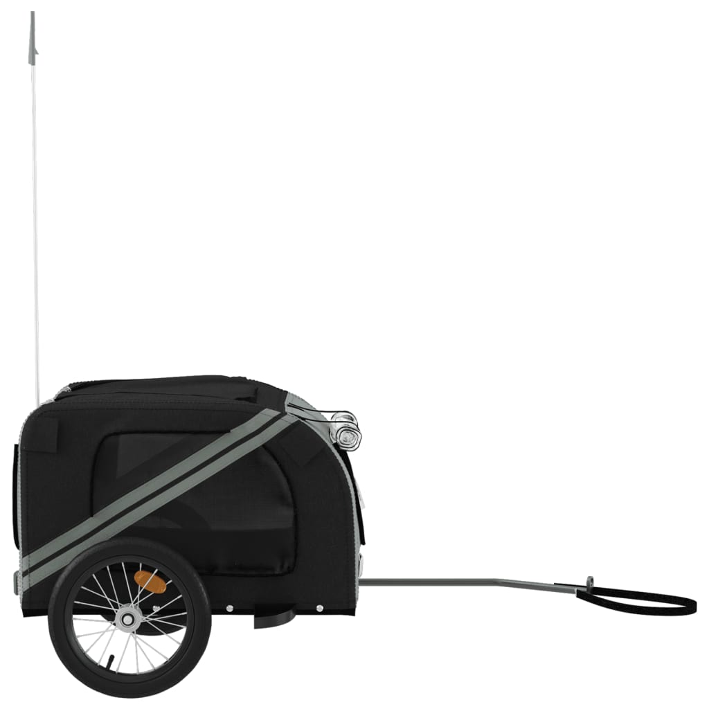 Pet Bike Trailer Black and Gray Oxford Fabric and Iron
