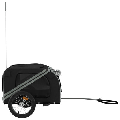 Pet Bike Trailer Black and Gray Oxford Fabric and Iron