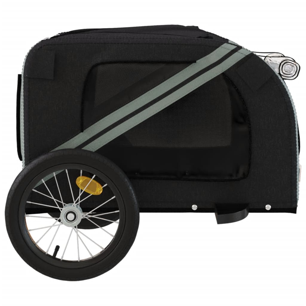 Pet Bike Trailer Black and Gray Oxford Fabric and Iron