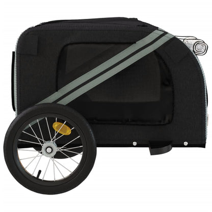 Pet Bike Trailer Black and Gray Oxford Fabric and Iron