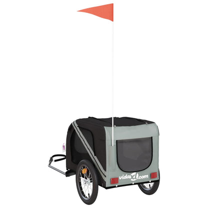 Pet Bike Trailer Black and Gray Oxford Fabric and Iron