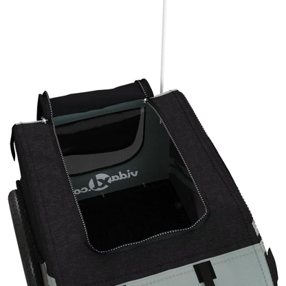 Pet Bike Trailer Black and Gray Oxford Fabric and Iron