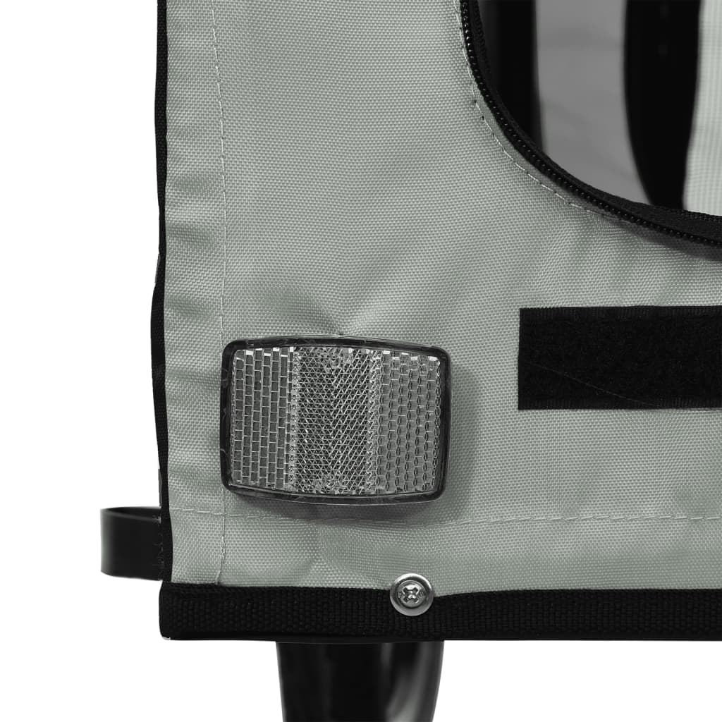 Pet Bike Trailer Black and Gray Oxford Fabric and Iron