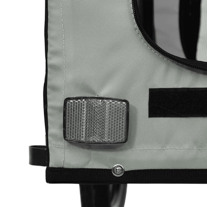 Pet Bike Trailer Black and Gray Oxford Fabric and Iron