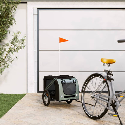 Pet Bike Trailer Black and Gray Oxford Fabric and Iron