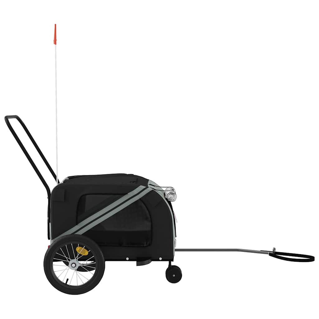 Pet Bike Trailer Grey and Black Oxford Fabric and Iron