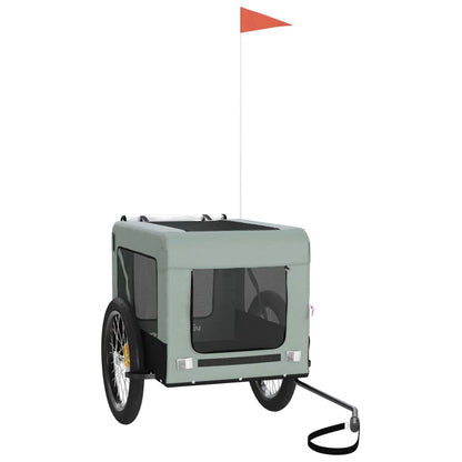 Pet Bike Trailer Grey and Black Oxford fabric, Iron, PVC One Size