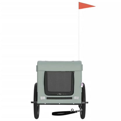 Pet Bike Trailer Grey and Black Oxford fabric, Iron, PVC One Size