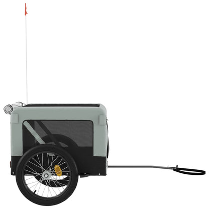 Pet Bike Trailer Grey and Black Oxford fabric, Iron, PVC One Size