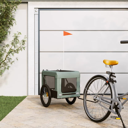 Pet Bike Trailer Grey and Black Oxford fabric, Iron, PVC One Size