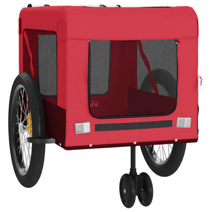 Pet Bike Trailer Red and Black Oxford Fabric and Iron Durable