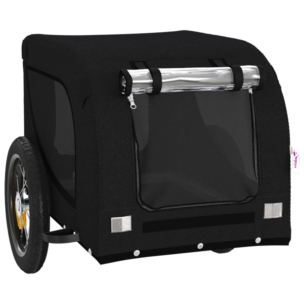 Pet Bike Trailer Black Oxford fabric, Iron, PVC Medium