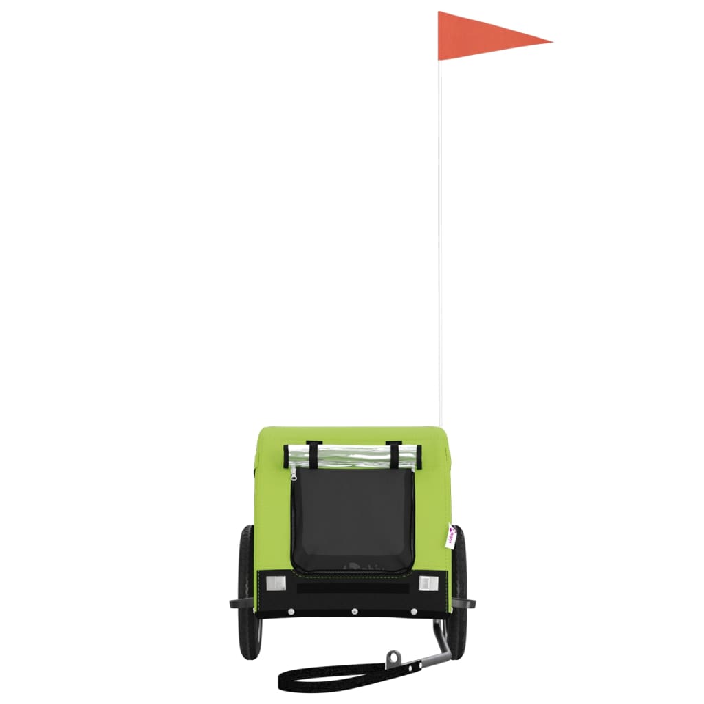 Pet Bike Trailer Green and Black Oxford Fabric, Iron, PVC