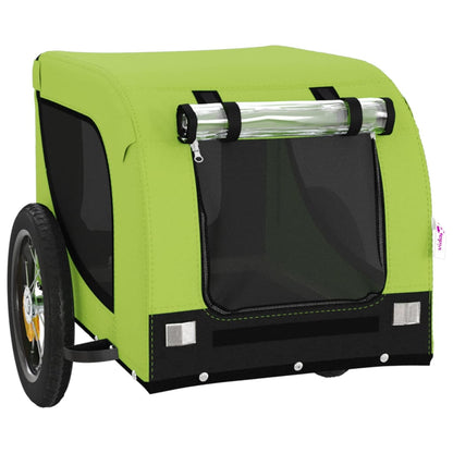 Pet Bike Trailer Green and Black Oxford Fabric, Iron, PVC