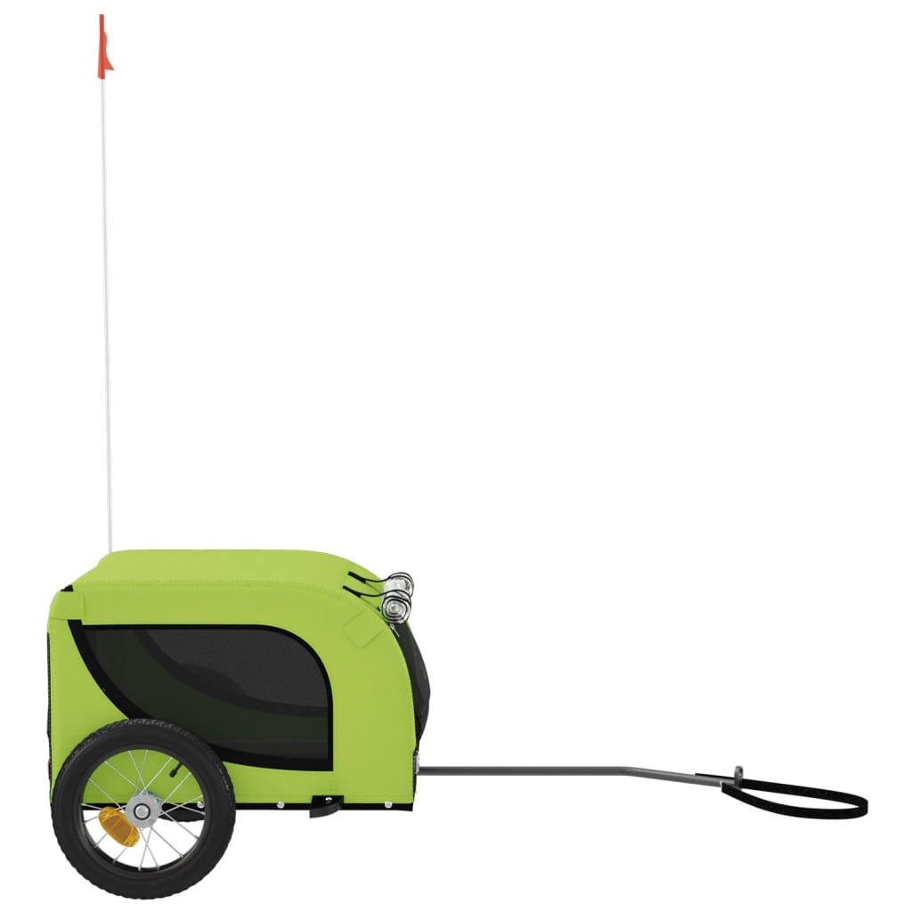 Pet Bike Trailer Green and Black Oxford Fabric, Iron, PVC