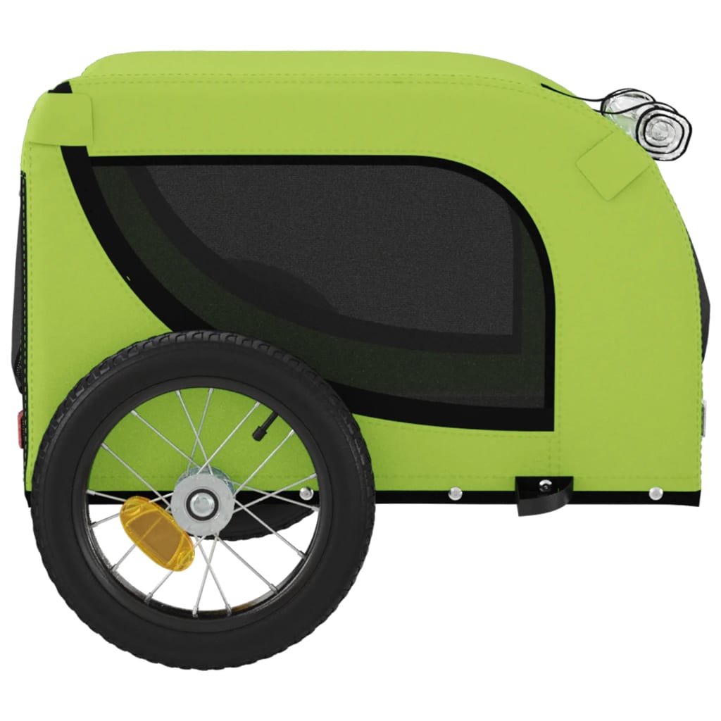 Pet Bike Trailer Green and Black Oxford Fabric, Iron, PVC