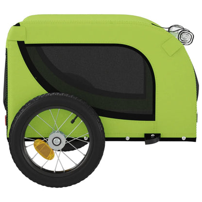 Pet Bike Trailer Green and Black Oxford Fabric, Iron, PVC