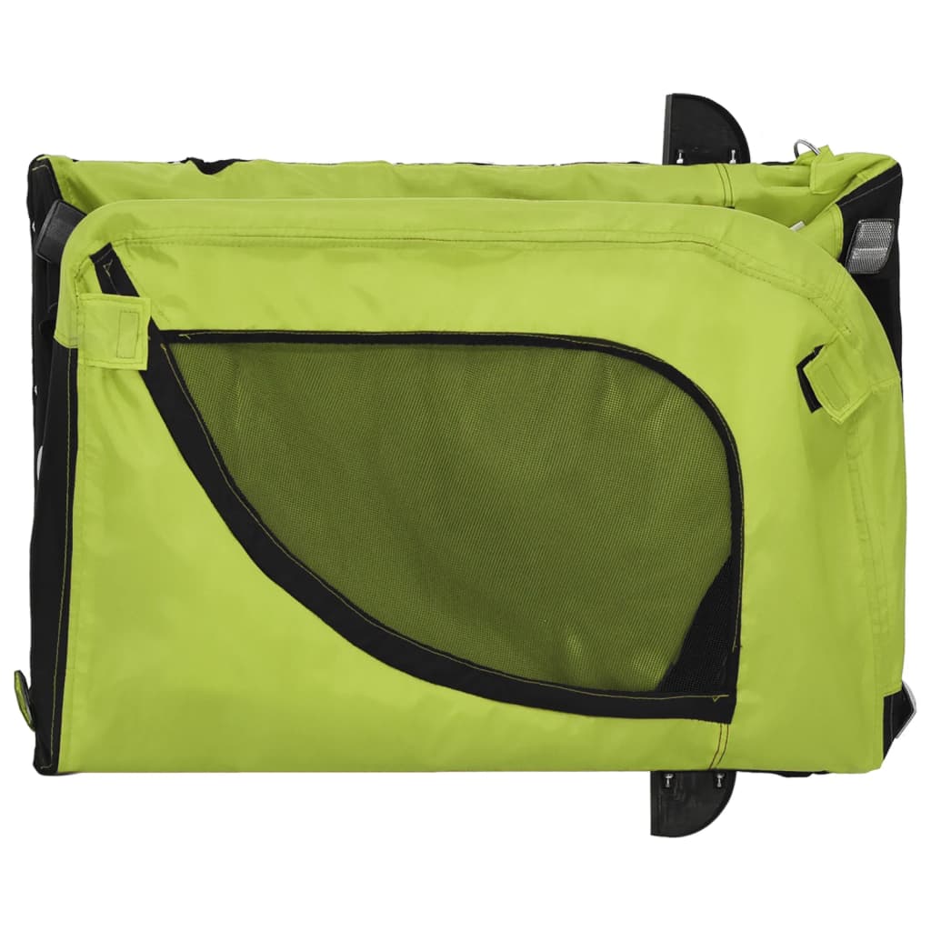 Pet Bike Trailer Green and Black Oxford Fabric, Iron, PVC