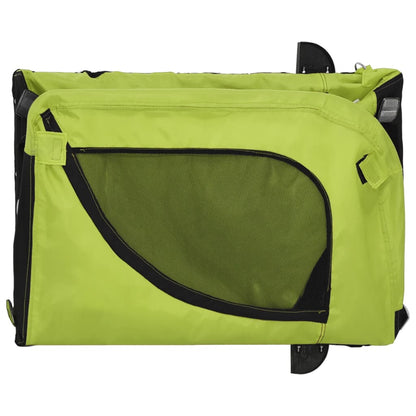 Pet Bike Trailer Green and Black Oxford Fabric, Iron, PVC