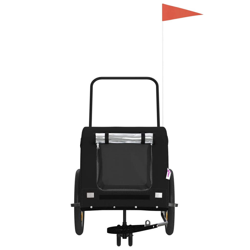 Pet Bike Trailer Black Oxford fabric, iron, PVC Durable