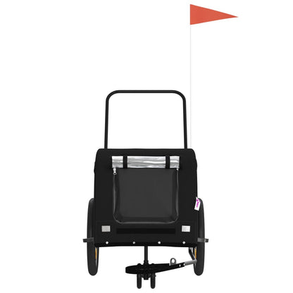 Pet Bike Trailer Black Oxford fabric, iron, PVC Durable