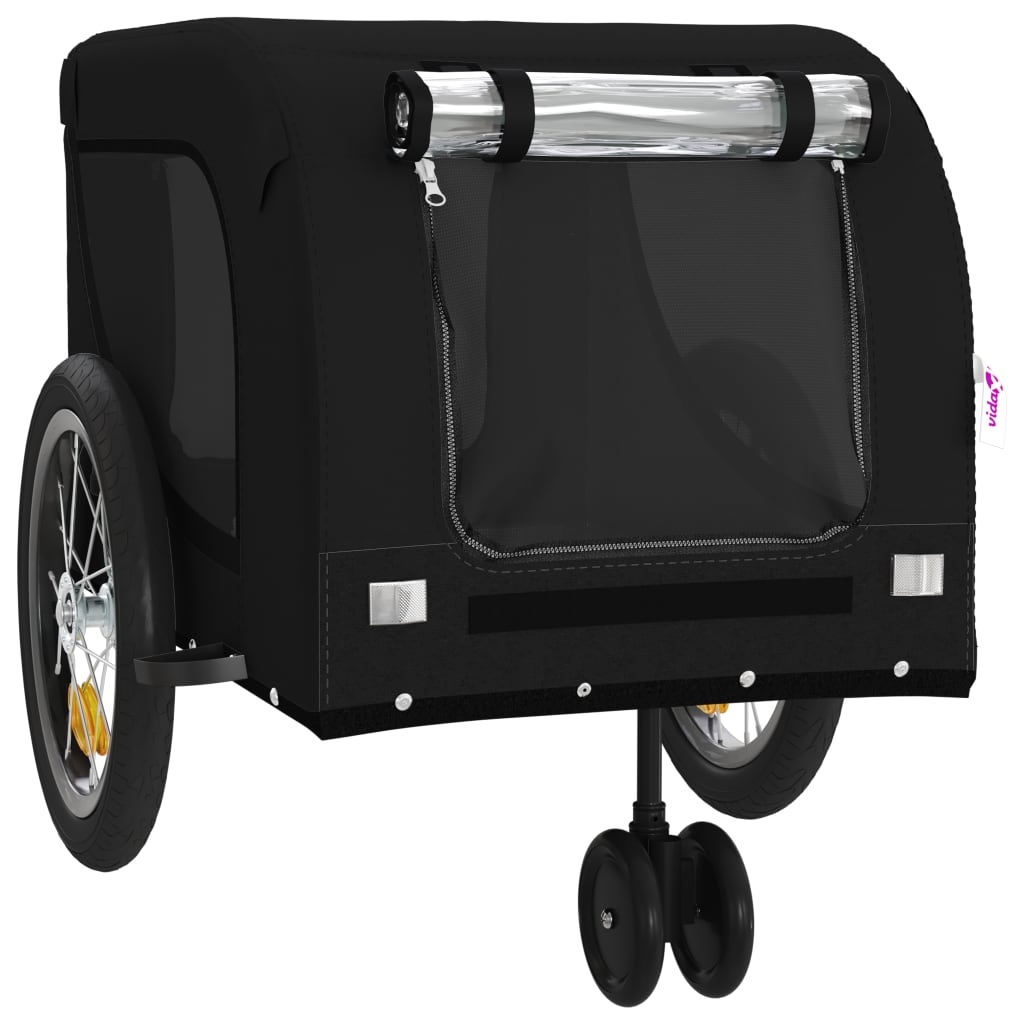 Pet Bike Trailer Black Oxford fabric, iron, PVC Durable