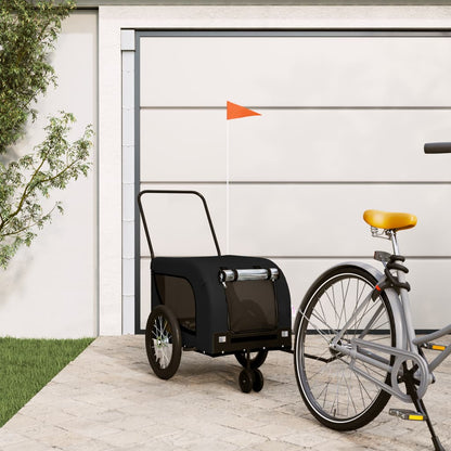 Pet Bike Trailer Black Oxford fabric, iron, PVC Durable