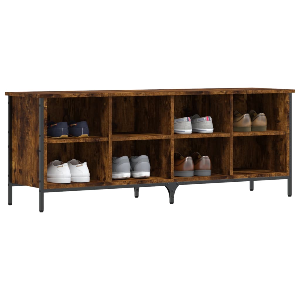 Shoe Cabinet Smoked Oak Engineered Wood 51.6x13.8x19.7 in