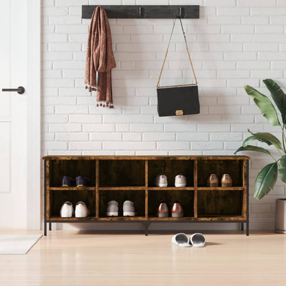 Shoe Cabinet Smoked Oak Engineered Wood 51.6x13.8x19.7 in