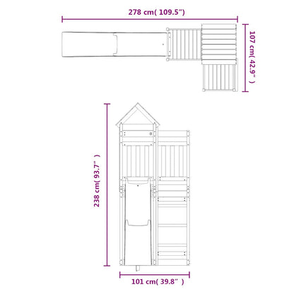 Outdoor Playset Solid Wood Pine