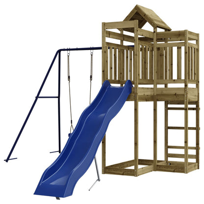 Outdoor Playset Natural Wood Vacuum pressure treated pinewood Large