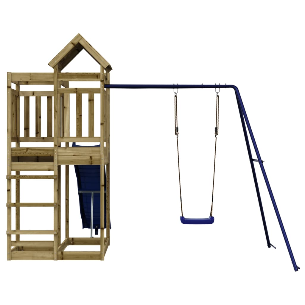Outdoor Playset Natural Wood Vacuum pressure treated pinewood Large