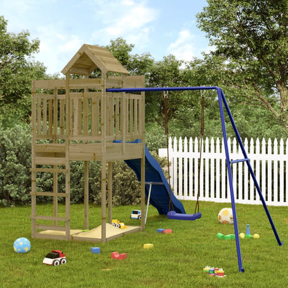 Outdoor Playset Natural Wood Vacuum pressure treated pinewood Large