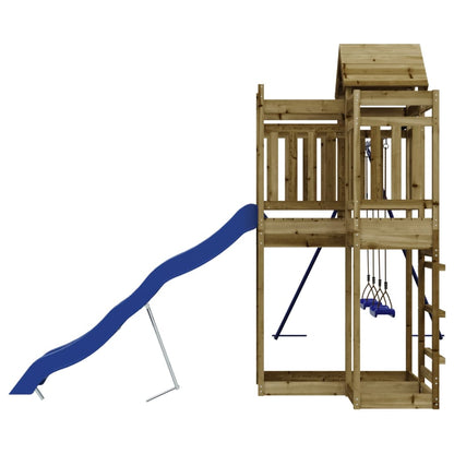 Outdoor Playset Pine, Blue Treated Pinewood, Polypropylene Large