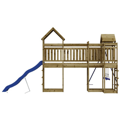 Outdoor Playset Pine, Blue Pressure treated pinewood, Polypropylene