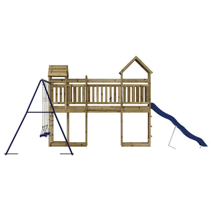 Outdoor Playset Pine, Blue Pressure treated pinewood, Polypropylene