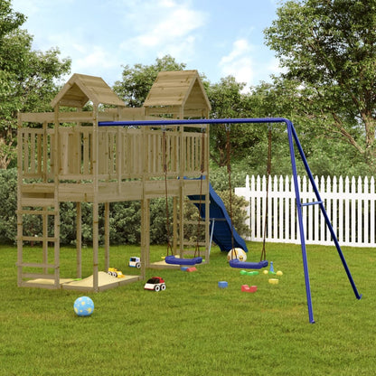 Outdoor Playset Pine, Blue Pressure treated pinewood, Polypropylene