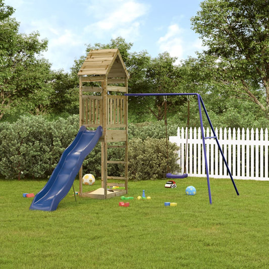Outdoor Playset Pine, Blue Treated pinewood Large Tough